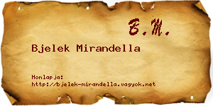 Bjelek Mirandella névjegykártya